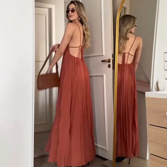 Straps Pleated Dress