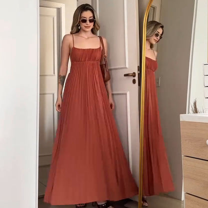 Straps Pleated Dress
